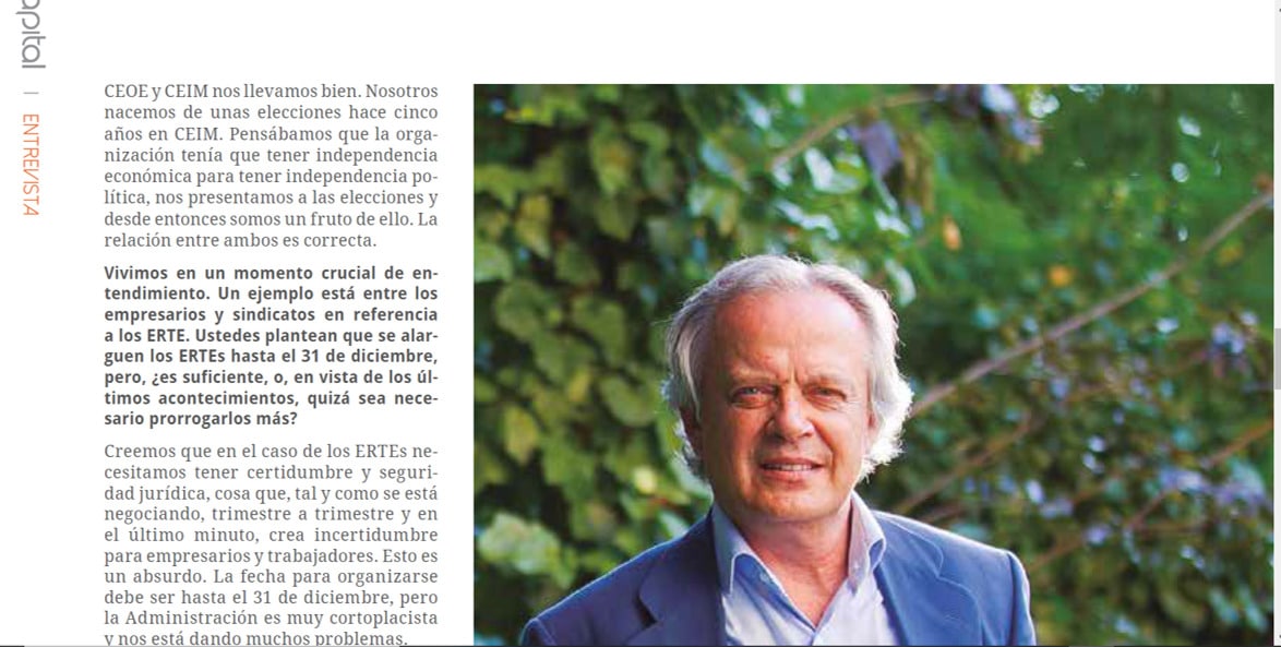 Entrevista a Hilario Alfaro en Revista Capital